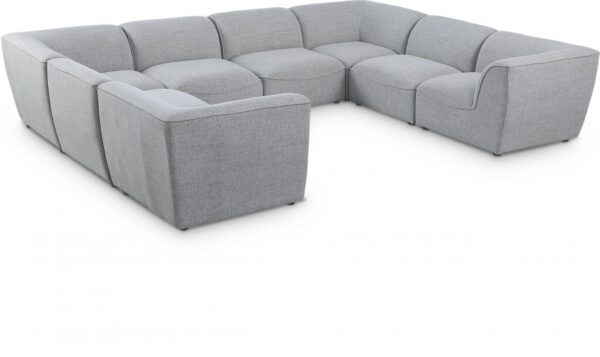 Miramar 142" Linen Textured Fabric Upholstered 8pc. Modular Sectional