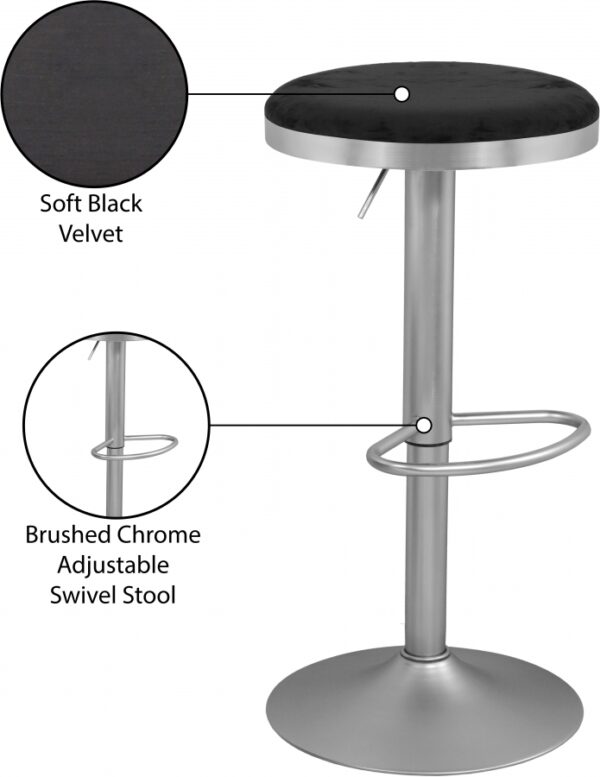 Brody Velvet Upholstered Adjustable Stool