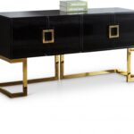 Beth Lacquer Finish And Stainless Steel Base Buffet / Console Table