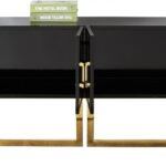 Beth Lacquer Finish And Stainless Steel Base Buffet / Console Table