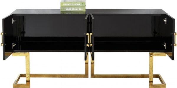 Beth Lacquer Finish And Stainless Steel Base Buffet / Console Table