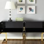 Beth Lacquer Finish And Stainless Steel Base Buffet / Console Table