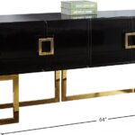 Beth Lacquer Finish And Stainless Steel Base Buffet / Console Table