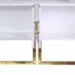 Beth Lacquer Finish And Stainless Steel Base Buffet / Console Table