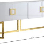Beth Lacquer Finish And Stainless Steel Base Buffet / Console Table