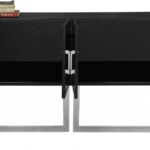 Beth Lacquer Finish And Stainless Steel Base Buffet / Console Table