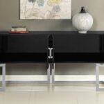 Beth Lacquer Finish And Stainless Steel Base Buffet / Console Table