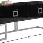 Beth Lacquer Finish And Stainless Steel Base Buffet / Console Table