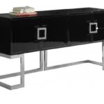 Beth Lacquer Finish And Stainless Steel Base Buffet / Console Table
