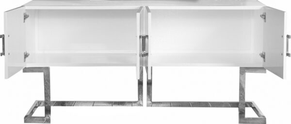 Beth Lacquer Finish And Stainless Steel Buffet / Console Table