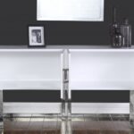 Beth Lacquer Finish And Stainless Steel Buffet / Console Table