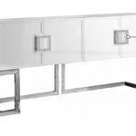Beth Lacquer Finish And Stainless Steel Buffet / Console Table