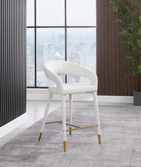 Destiny Boucle Fabric Upholstered Stool
