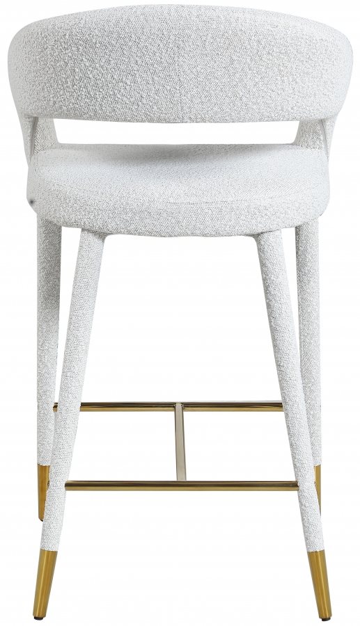 Destiny Boucle Fabric Upholstered Stool