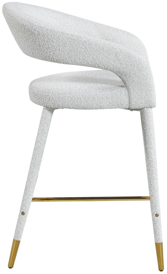 Destiny Boucle Fabric Upholstered Stool