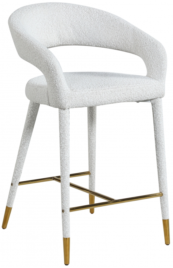 Destiny Boucle Fabric Upholstered Stool