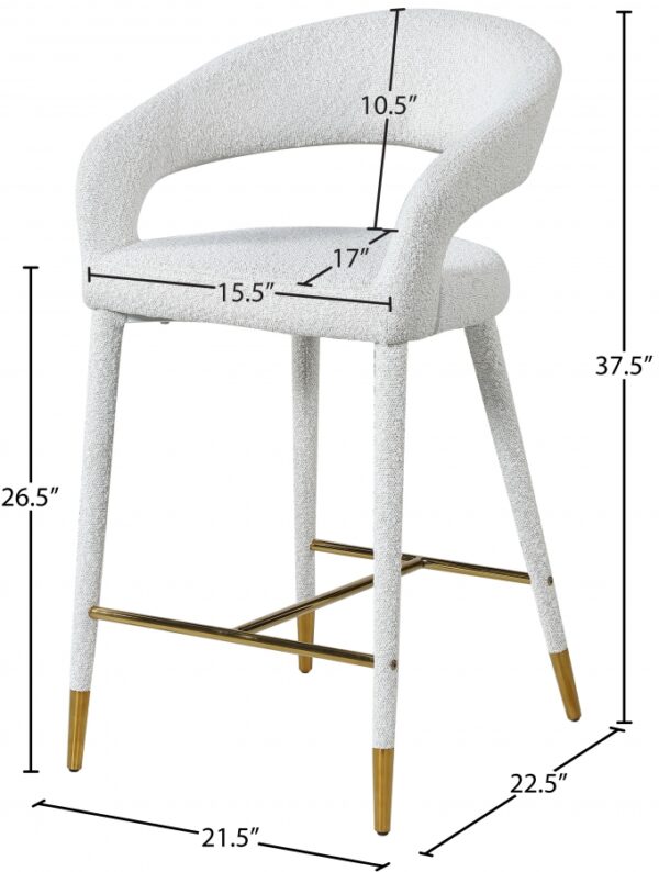 Destiny Boucle Fabric Upholstered Stool