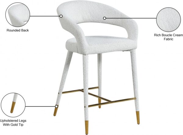 Destiny Boucle Fabric Upholstered Stool