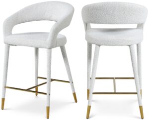 Destiny Boucle Fabric Upholstered Stool