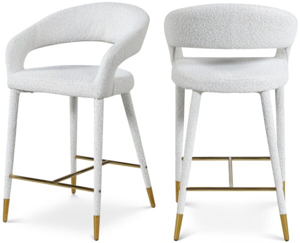 Destiny Boucle Fabric Upholstered Stool
