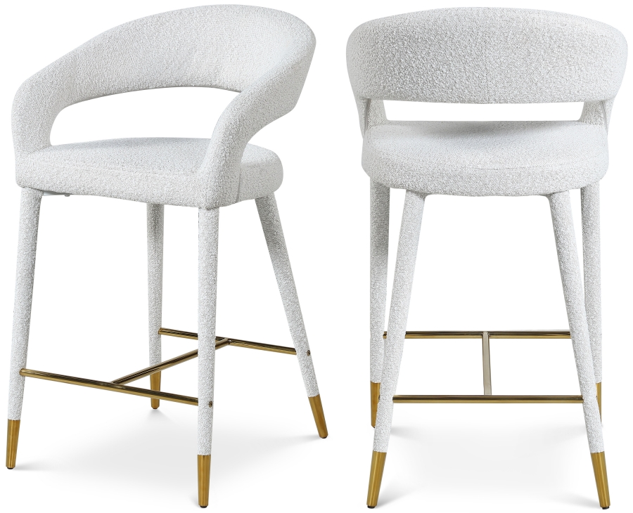 Destiny Boucle Fabric Upholstered Stool