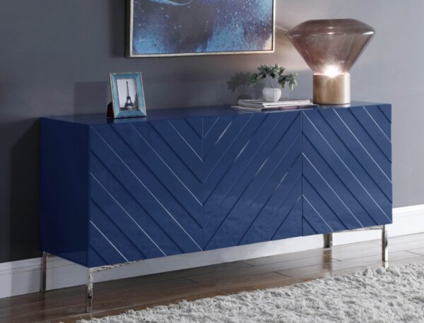 Collette Lacquer Finish And Stainless Steel Sideboard / Buffet