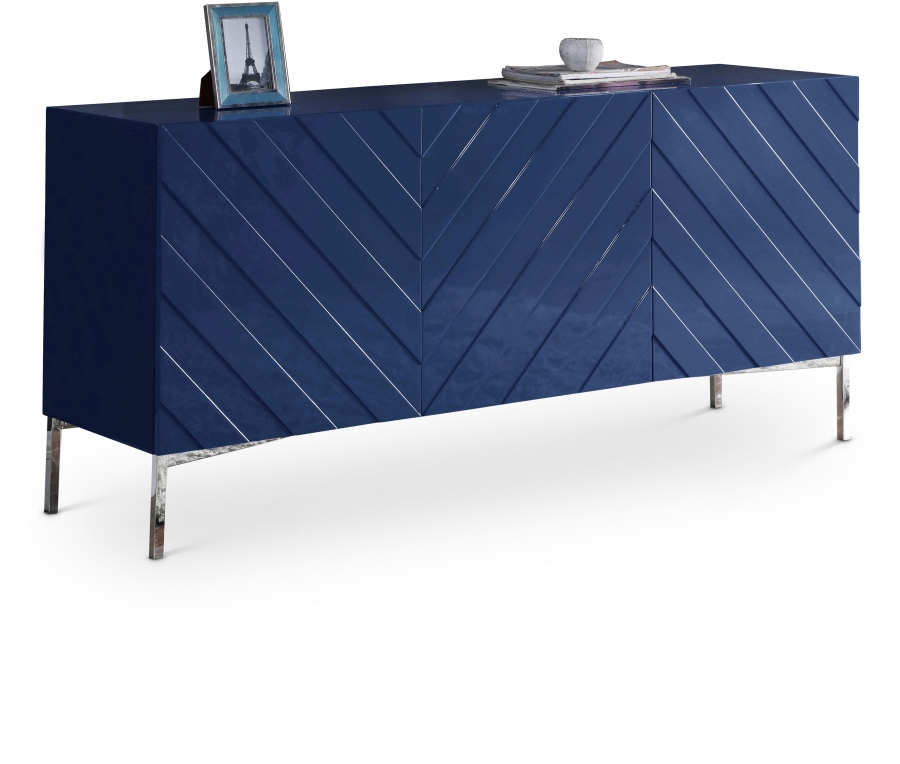 Collette Lacquer Finish And Stainless Steel Sideboard / Buffet