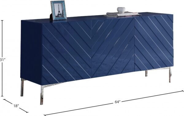 Collette Lacquer Finish And Stainless Steel Sideboard / Buffet