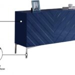 Collette Lacquer Finish And Stainless Steel Sideboard / Buffet