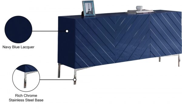 Collette Lacquer Finish And Stainless Steel Sideboard / Buffet