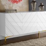 Collette Lacquer Finish And Stainless Steel Sideboard / Buffet