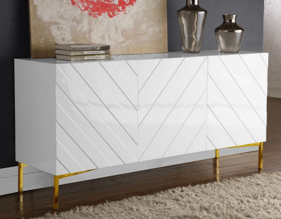 Collette Lacquer Finish And Stainless Steel Sideboard / Buffet
