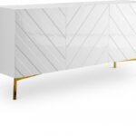 Collette Lacquer Finish And Stainless Steel Sideboard / Buffet