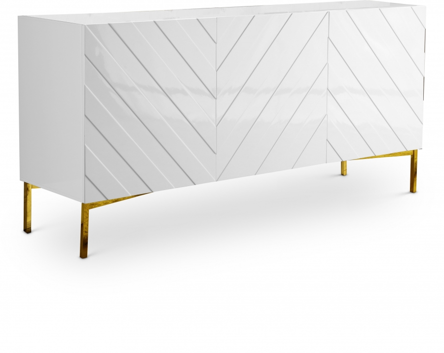 Collette Lacquer Finish And Stainless Steel Sideboard / Buffet