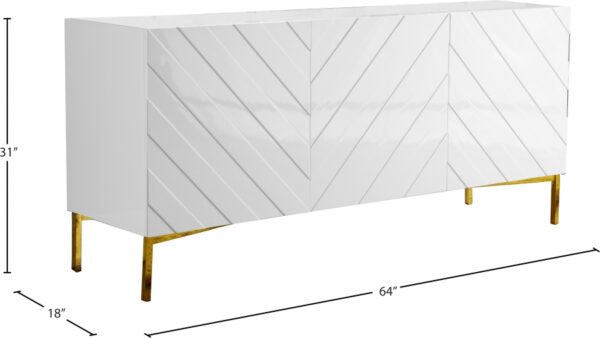 Collette Lacquer Finish And Stainless Steel Sideboard / Buffet