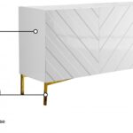 Collette Lacquer Finish And Stainless Steel Sideboard / Buffet
