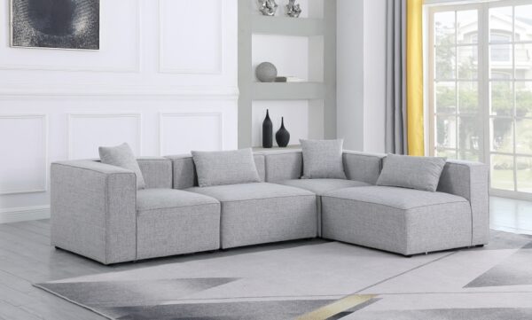 Cube 108" Fabric Upholstered 4pc Modular Sectional