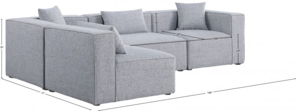 Cube 108" Fabric Upholstered 4pc Modular Sectional
