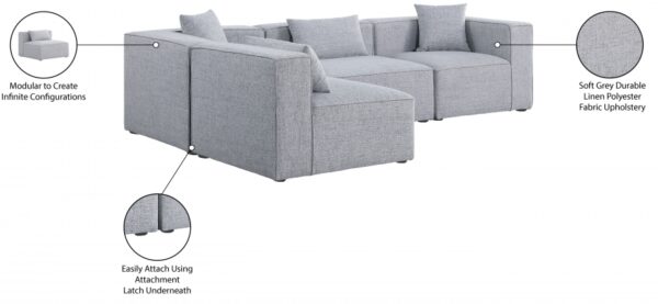 Cube 108" Fabric Upholstered 4pc Modular Sectional