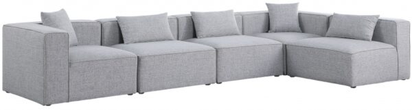 Cube 144" Fabric Upholstered 5pc Modular Sectional