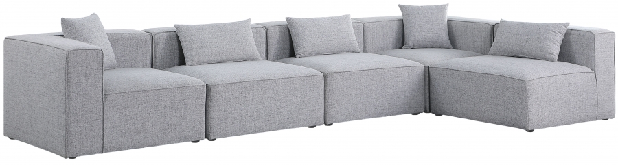 Cube 144" Fabric Upholstered 5pc Modular Sectional