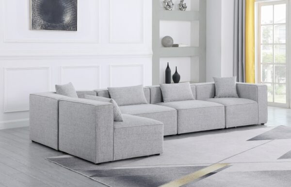 Cube 144" Fabric Upholstered 5pc Modular Sectional