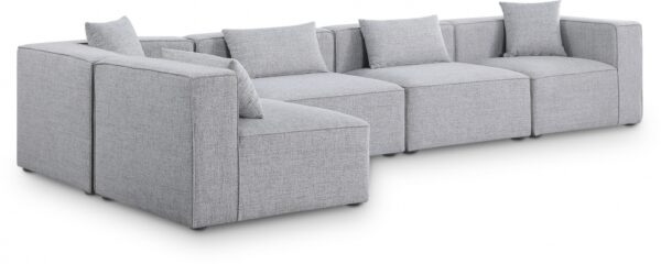 Cube 144" Fabric Upholstered 5pc Modular Sectional