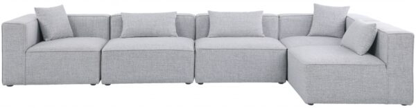 Cube 144" Fabric Upholstered 5pc Modular Sectional