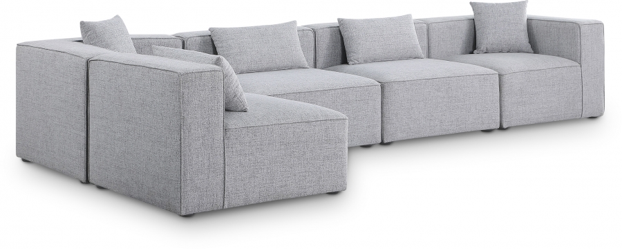 Cube 144" Fabric Upholstered 5pc Modular Sectional