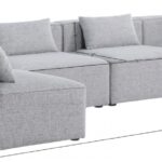 Cube 144" Fabric Upholstered 5pc Modular Sectional