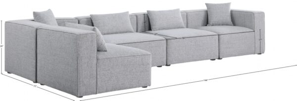Cube 144" Fabric Upholstered 5pc Modular Sectional