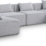 Cube 144" Fabric Upholstered 6pc Modular Sectional