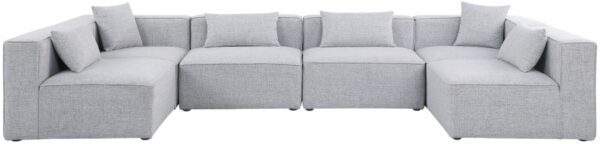 Cube 144" Fabric Upholstered 6pc Modular Sectional