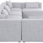 Cube 144" Fabric Upholstered 6pc Modular Sectional